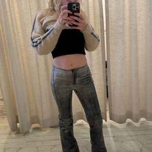Roberto Cavalli Grey Washed Flared Jeans